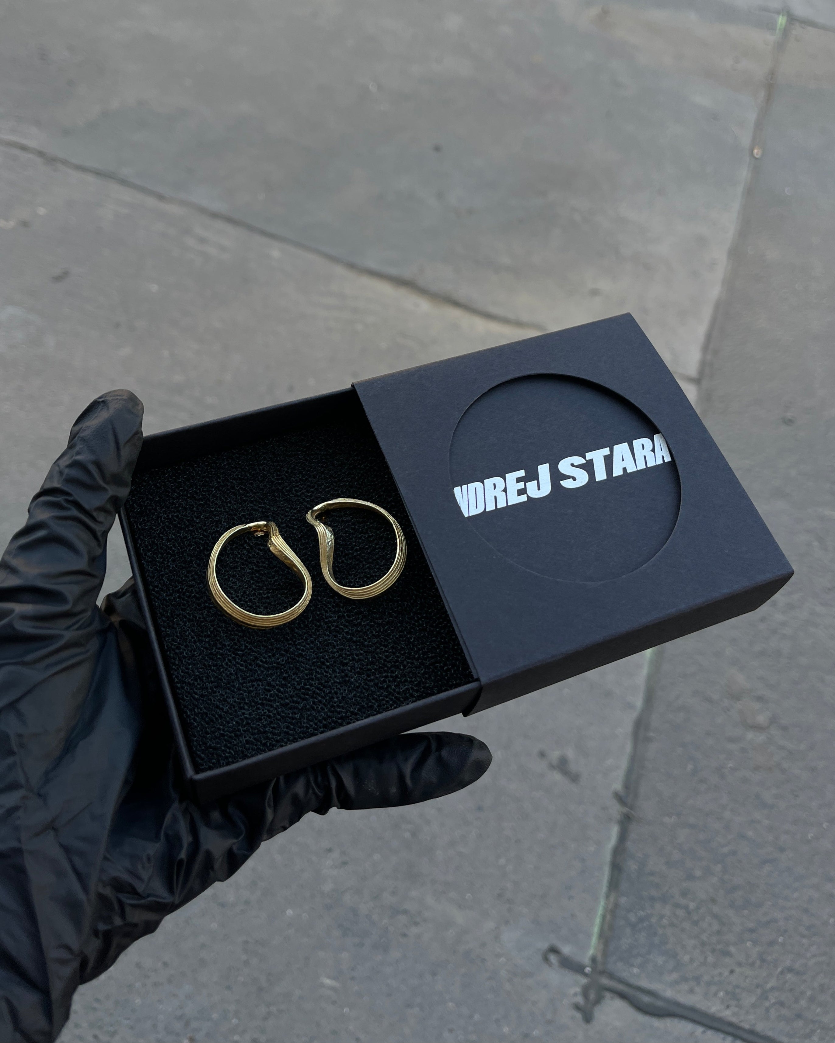 #5 náušnice Beach Artifacts XL pozlacené ag925