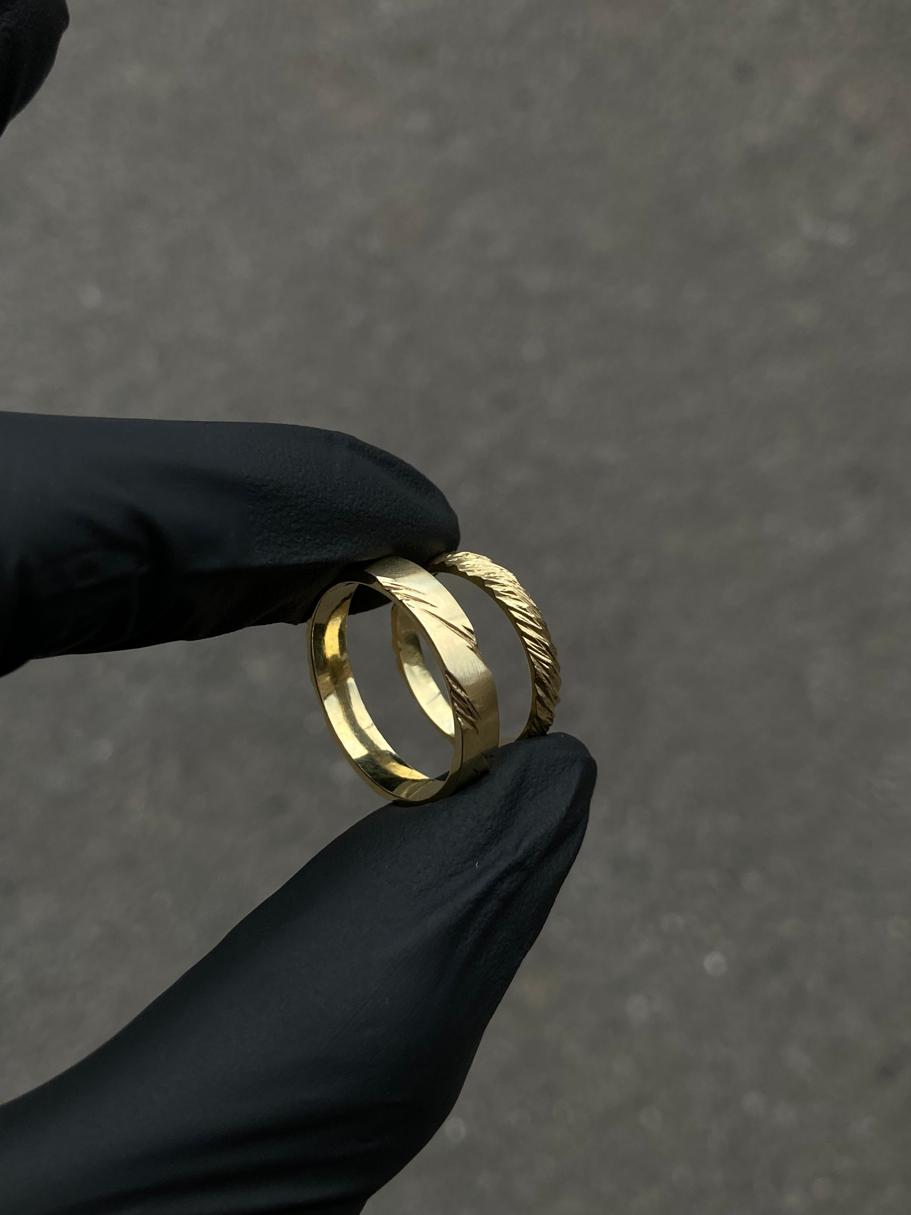 Soča snubní prsteny žluté zlato (585/1000) hladký/prořezaný
