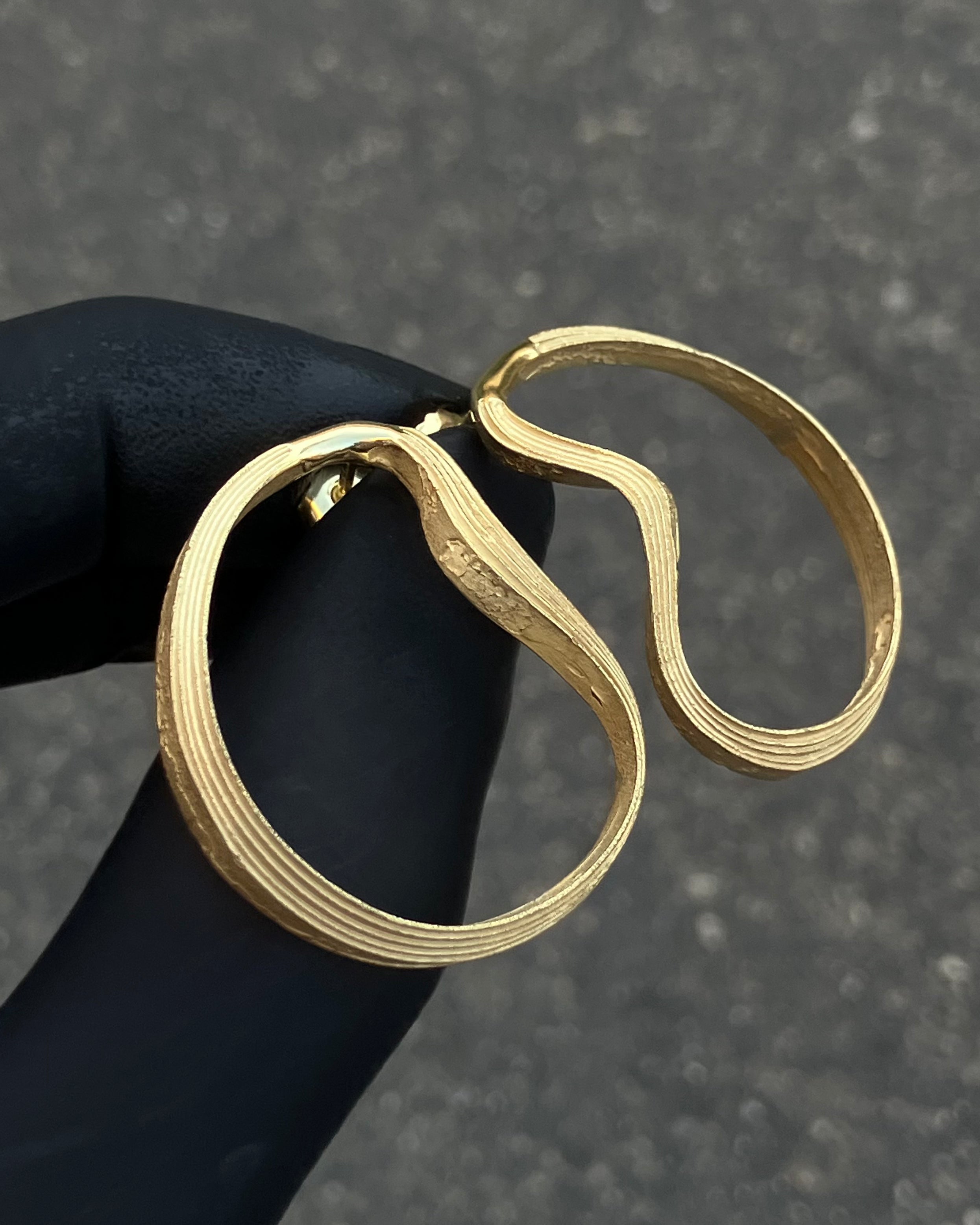 #5 náušnice Beach Artifacts XL pozlacené ag925