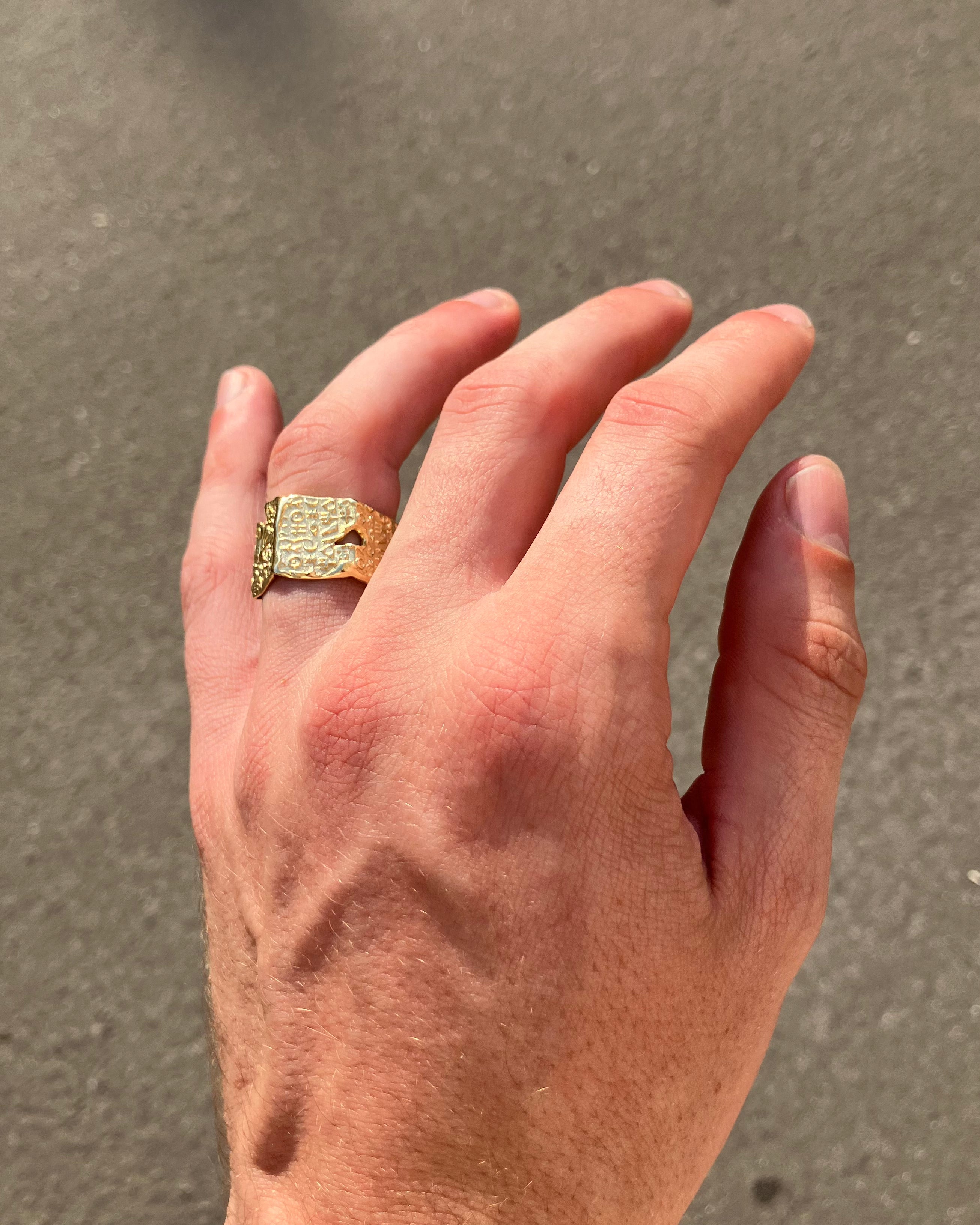 prsten Jan Glyphs široký pozlacené ag925 Sample Sale
