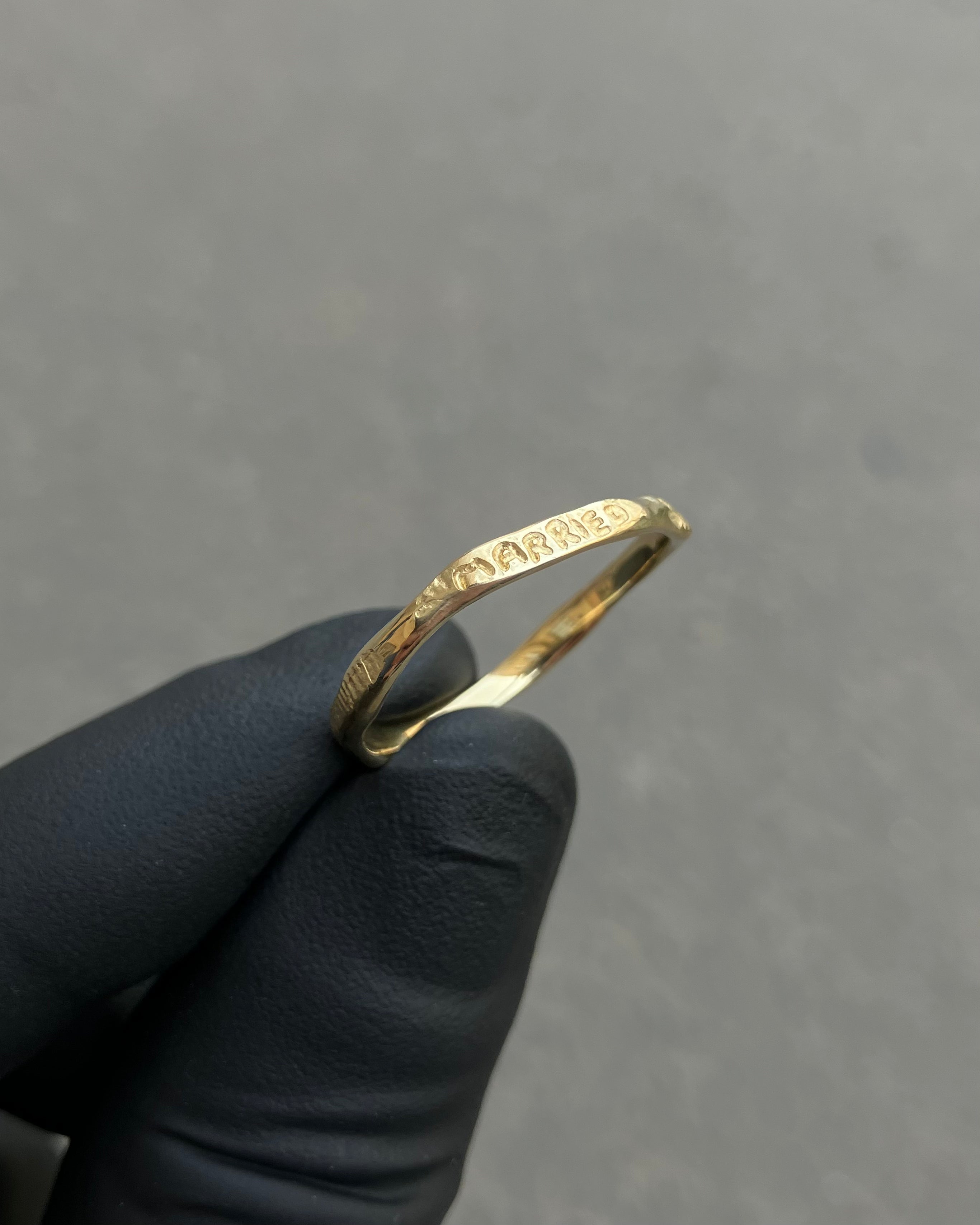 #123 snubní prsten Be My Plasteline úzký žluté au585