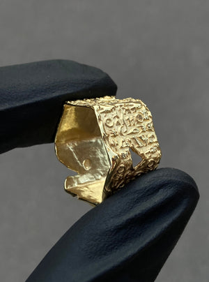Jan Glyphs ring široký pozlacené stříbro 925/1000