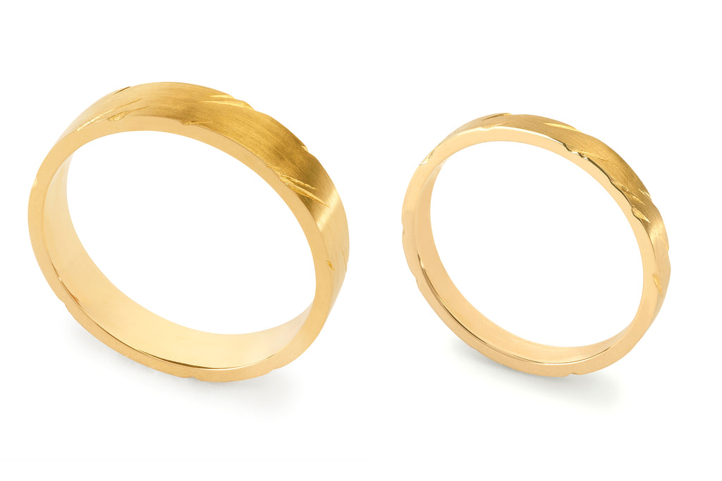Soča snubní prsteny hladká verze žluté zlato (585/1000)